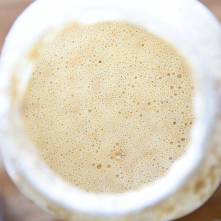 close up shot of a sourdough stater