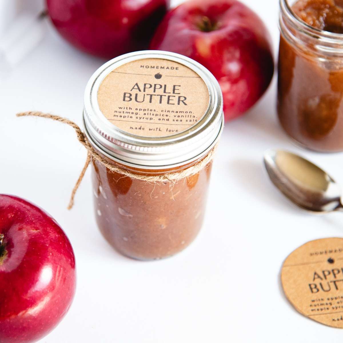 Easy Slow Cooker Apple Butter Recipe | with Free Printable Labels