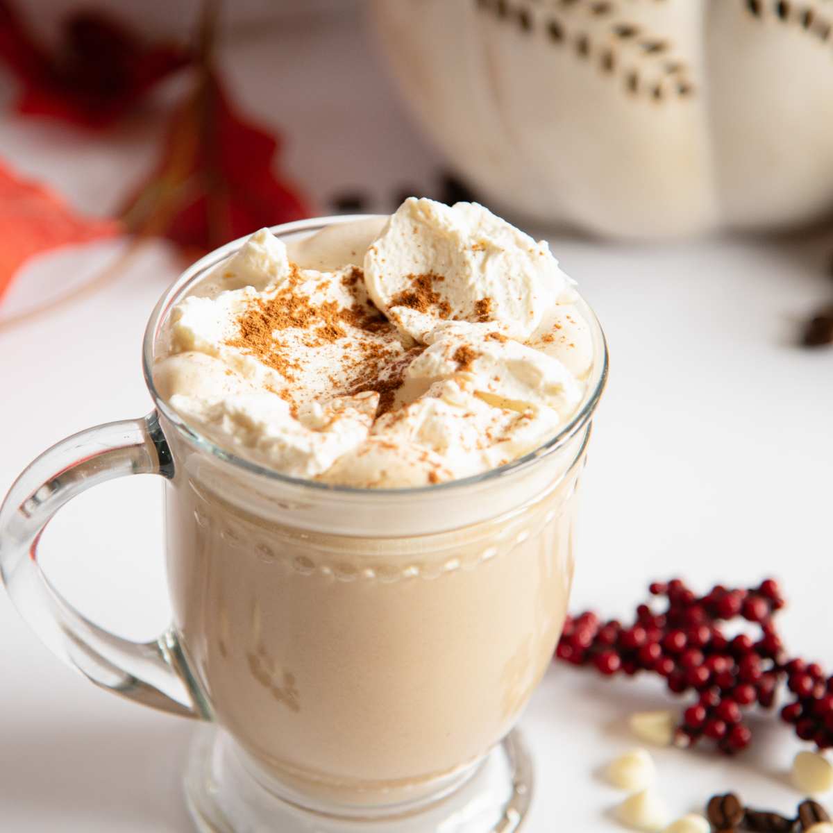 Homemade white Chocolate Pumpkin Latte