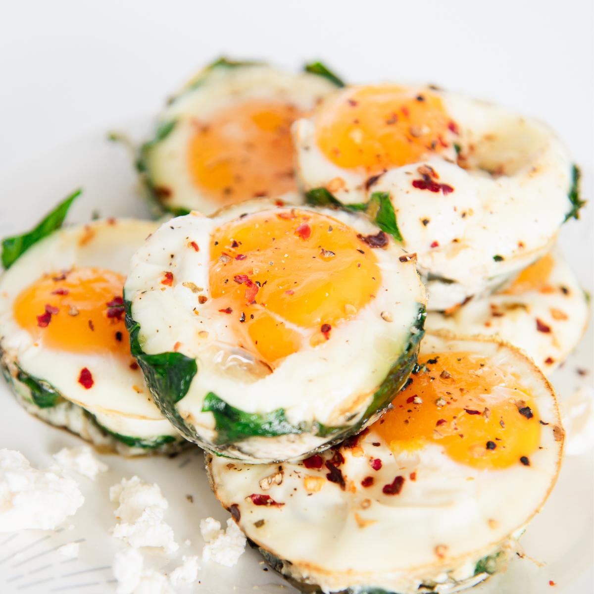 Spinach and feta Egg Muffins (baked egg cups)