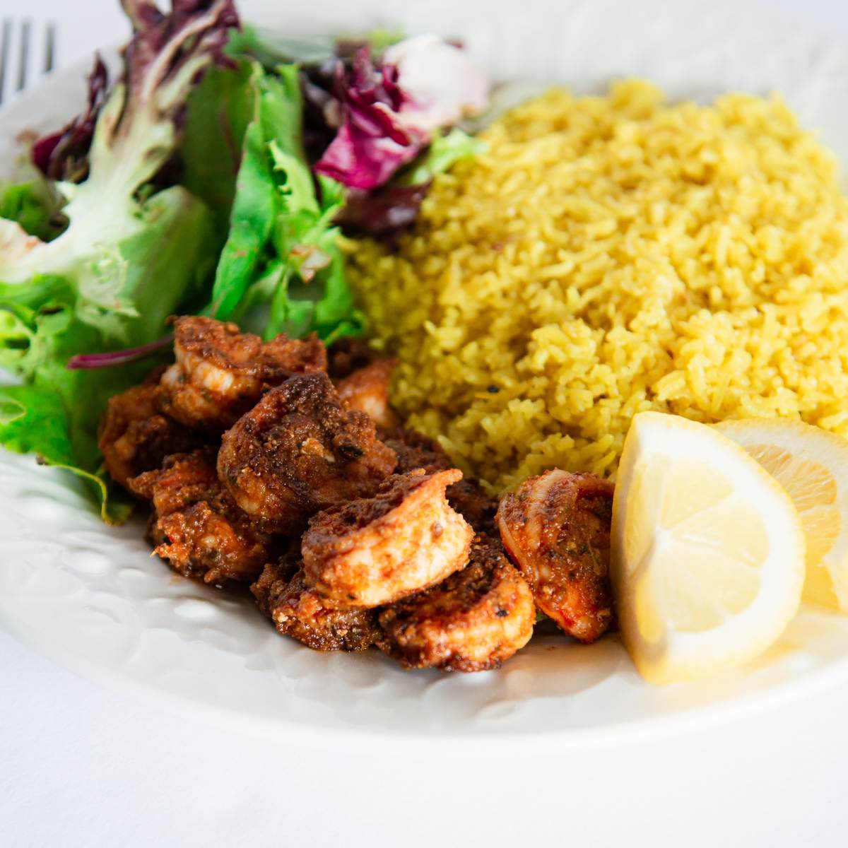 Blackened Shrimp with Coconut Turmeric Rice