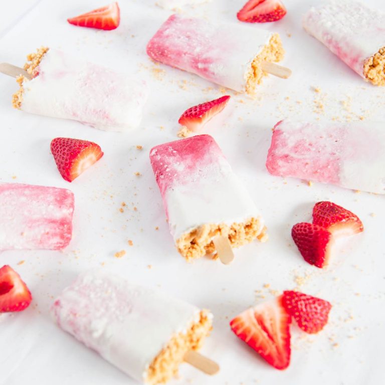 Strawberry Swirl Cheesecake Popsicle Recipe