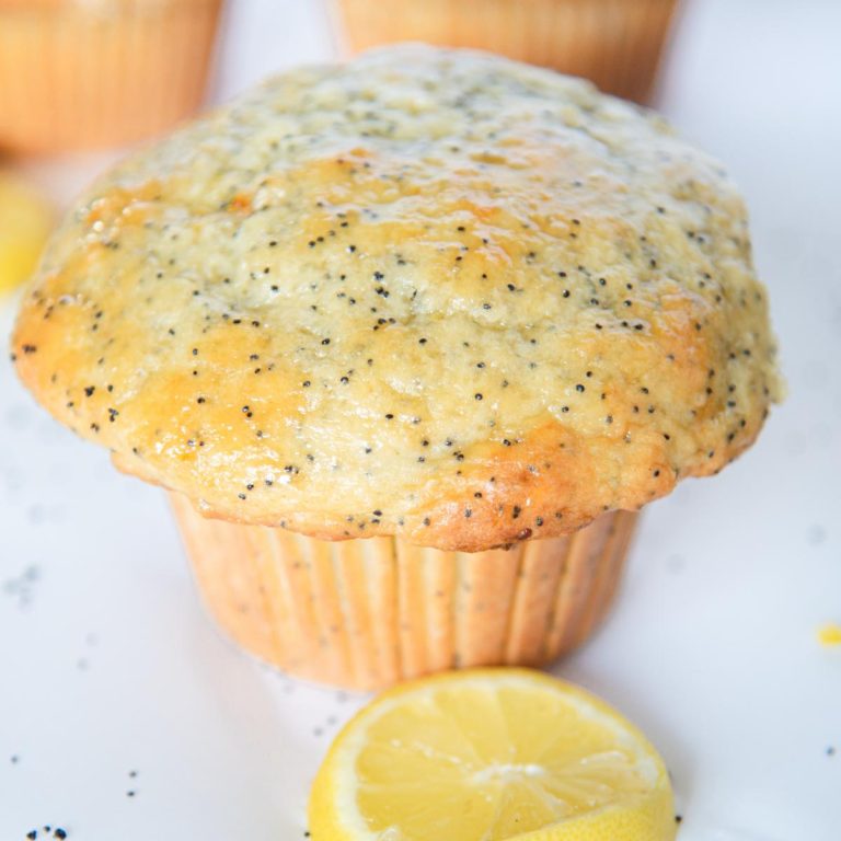 Easy Lemon Poppy Seed Muffins | with lemon glaze!